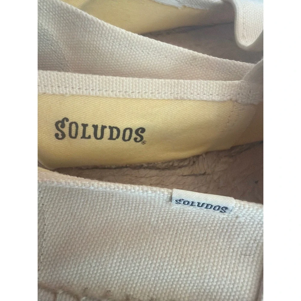 Soludos Espadrille Beige Canvas Dali Slip On Flats Jute Sole Mens 8 Womens 10